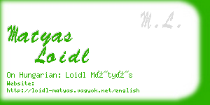 matyas loidl business card